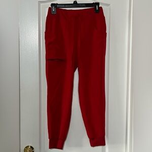 Heartsoul Red Jogger Scrub Bottoms